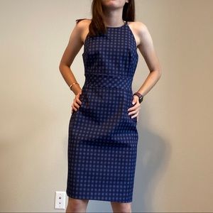 Banana republic blue checkered dress